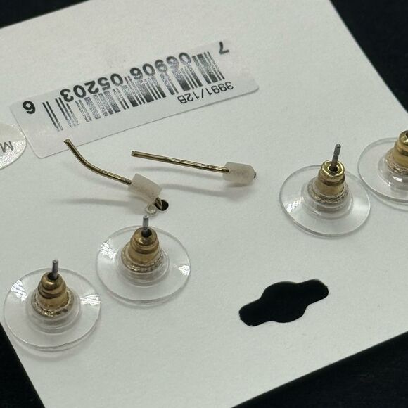 3 Pairs Semi Precious stone Gold Tone Post Earrings - Picture 4 of 4